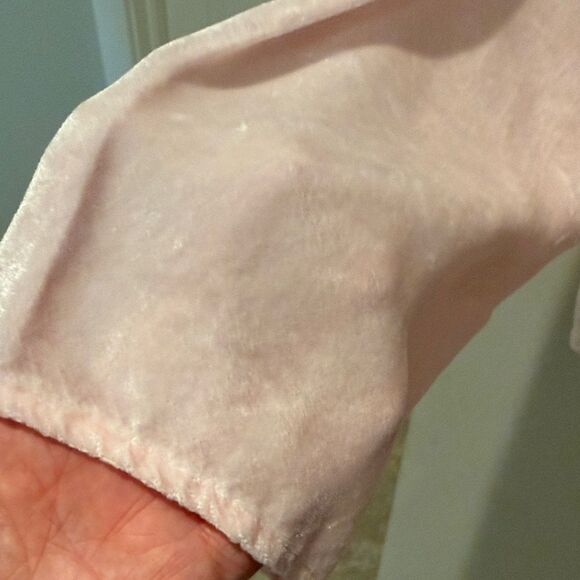 J. Jill Soft Pink Rayon Velvet Button Down Blouse size Large - Picture 3 of 13